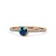 1 - Irene Blue and White Diamond Halo Engagement Ring 