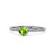 1 - Irene Peridot and Diamond Halo Engagement Ring 