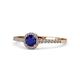 1 - Cyra Blue Sapphire and Diamond Halo Engagement Ring 