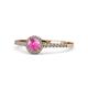 1 - Cyra Pink Sapphire and Diamond Halo Engagement Ring 