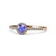 1 - Cyra Tanzanite and Diamond Halo Engagement Ring 