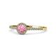 1 - Cyra Pink Tourmaline and Diamond Halo Engagement Ring 