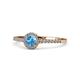 1 - Cyra Blue Topaz and Diamond Halo Engagement Ring 