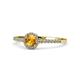 1 - Cyra Citrine and Diamond Halo Engagement Ring 
