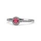 1 - Cyra Rhodolite Garnet and Diamond Halo Engagement Ring 