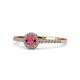 1 - Cyra Rhodolite Garnet and Diamond Halo Engagement Ring 