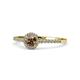 1 - Cyra Smoky Quartz and Diamond Halo Engagement Ring 