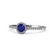 1 - Cyra Blue Sapphire and Diamond Halo Engagement Ring 