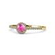 1 - Cyra Pink Sapphire and Diamond Halo Engagement Ring 