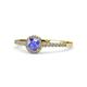 1 - Cyra Tanzanite and Diamond Halo Engagement Ring 