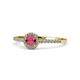 1 - Cyra Rhodolite Garnet and Diamond Halo Engagement Ring 