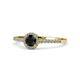 1 - Cyra Black and White Diamond Halo Engagement Ring 