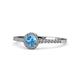 1 - Cyra Blue Topaz and Diamond Halo Engagement Ring  