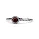 1 - Cyra Red Garnet and Diamond Halo Engagement Ring  