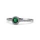 1 - Cyra Emerald and Diamond Halo Engagement Ring  