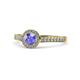 1 - Arael Tanzanite and Diamond Halo Engagement Ring 