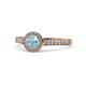 1 - Arael Aquamarine and Diamond Halo Engagement Ring 