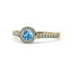1 - Arael Blue Topaz and Diamond Halo Engagement Ring 