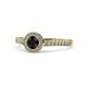 1 - Arael Black and White Diamond Halo Engagement Ring 