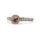 1 - Arael Smoky Quartz and Diamond Halo Engagement Ring 