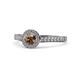 1 - Arael Smoky Quartz and Diamond Halo Engagement Ring 