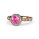1 - Aura Pink Sapphire and Diamond Halo Engagement Ring 