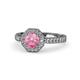 1 - Aura Pink Tourmaline and Diamond Halo Engagement Ring 