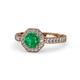 1 - Aura Emerald and Diamond Halo Engagement Ring 