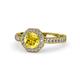 1 - Aura Yellow Sapphire and Diamond Halo Engagement Ring 