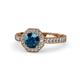 1 - Aura Blue and White Diamond Halo Engagement Ring 