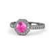 1 - Aura Pink Sapphire and Diamond Halo Engagement Ring 
