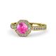 1 - Aura Pink Sapphire and Diamond Halo Engagement Ring 