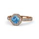 1 - Aura Blue Topaz and Diamond Halo Engagement Ring 