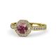 1 - Aura Rhodolite Garnet and Diamond Halo Engagement Ring 