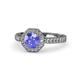1 - Aura Tanzanite and Diamond Halo Engagement Ring  