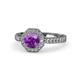 1 - Aura Amethyst and Diamond Halo Engagement Ring  