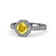 1 - Aura Yellow Sapphire and Diamond Halo Engagement Ring 