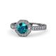 1 - Aura London Blue Topaz and Diamond Halo Engagement Ring 