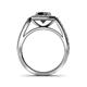 6 - Aura Black and White Diamond Halo Engagement Ring  