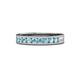 1 - Vanna 2.20 mm Aquamarine 9 Stone Wedding Band 