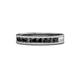1 - Vanna 2.20 mm Black Diamond 9 Stone Wedding Band 