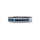 1 - Vanna 2.20 mm Blue Diamond 9 Stone Wedding Band 