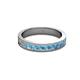 2 - Vanna 2.20 mm Blue Topaz 9 Stone Wedding Band 