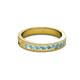 2 - Vanna 2.20 mm Aquamarine 9 Stone Wedding Band 