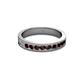 2 - Vanna 2.20 mm Red Garnet 9 Stone Wedding Band 