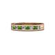 1 - Vanna 2.20 mm Green Garnet and Diamond 9 Stone Wedding Band 