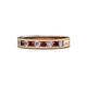 1 - Vanna 2.20 mm Red Garnet and Diamond 9 Stone Wedding Band 