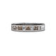 1 - Vanna 2.20 mm Smoky Quartz and Diamond 9 Stone Wedding Band 