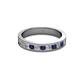 2 - Vanna 2.20 mm Blue Sapphire and Diamond 9 Stone Wedding Band 