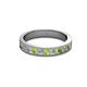2 - Vanna 2.20 mm Peridot and Diamond 9 Stone Wedding Band 